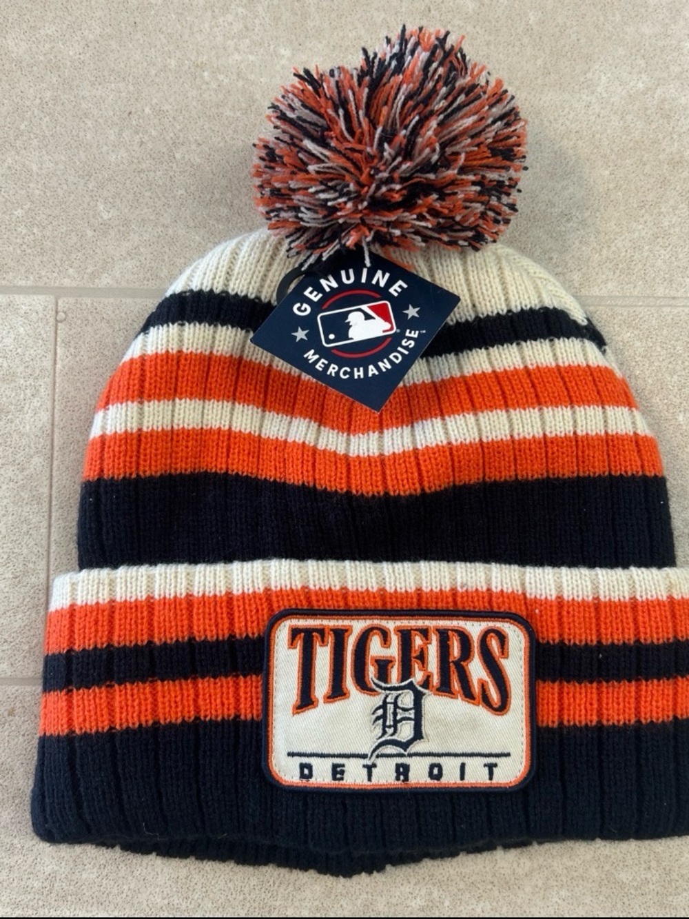 Detroit Tigers Beanie - BRAND NEW! Stripped MLB Baseball Stocking Hat